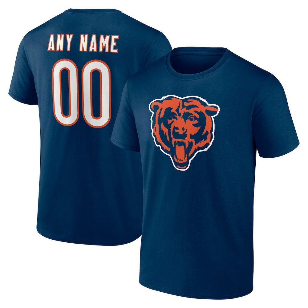 Chicago Bears Team Authentic Personalized Name & Number T-Shirt | NFL Discount