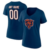 Chicago Bears Women's Team Authentic Personalized Name & Number V-Neck T-Shirt | NFL Near me