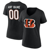 Cincinnati Bengals Women's Team Authentic Personalized Name & Number V-Neck T-Shirt | NFL US