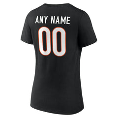 Cincinnati Bengals Women's Team Authentic Personalized Name & Number V-Neck T-Shirt | NFL US