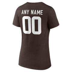 Cleveland Browns Women's Team Authentic Personalized Name & Number V-Neck T-Shirt | NFL Sale