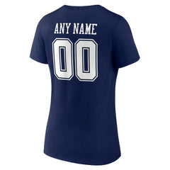 Dallas Cowboys Women's Team Authentic Personalized Name & Number V-Neck T-Shirt | NFL Outlet