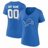 Detroit Lions Women's Team Authentic Personalized Name & Number V-Neck T-Shirt | NFL On sale