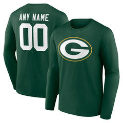 Green Bay Packers Team Authentic Personalized Name & Number Long Sleeve T-Shirt | NFL On sale