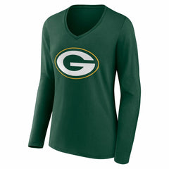 Green Bay Packers Women's Team Authentic Personalized Name & Number Long Sleeve V-Neck T-Shirt | NFL On sale