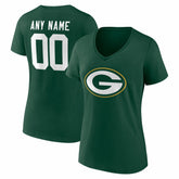 Green Bay Packers Women's Team Authentic Personalized Name & Number V-Neck T-Shirt | NFL Near me