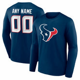 Houston Texans Team Authentic Personalized Name & Number Long Sleeve T-Shirt | NFL Online