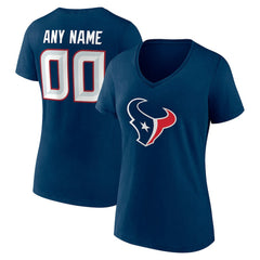 Houston Texans Women's Team Authentic Personalized Name & Number V-Neck T-Shirt | NFL Online