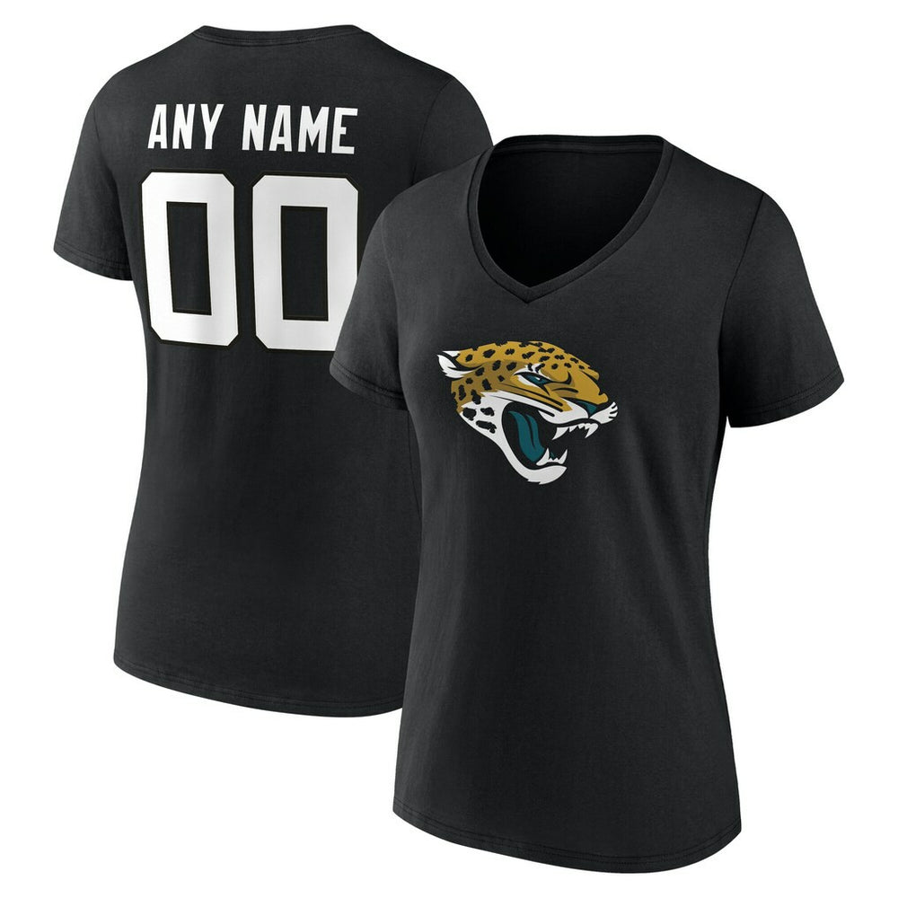 Jacksonville Jaguars Women's Team Authentic Personalized Name & Number V-Neck T-Shirt | NFL Outlet