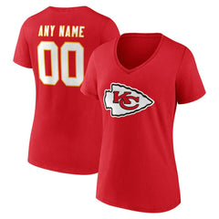 Kansas City Chiefs Women's Team Authentic Personalized Name & Number V-Neck T-Shirt | NFL Online