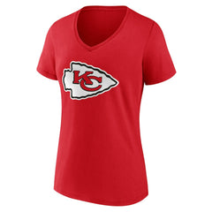 Kansas City Chiefs Women's Team Authentic Personalized Name & Number V-Neck T-Shirt | NFL Online