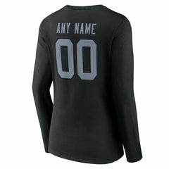 Las Vegas Raiders Women's Team Authentic Personalized Name & Number Long Sleeve V-Neck T-Shirt | NFL New
