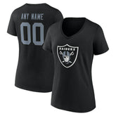 Las Vegas Raiders Women's Team Authentic Personalized Name & Number V-Neck T-Shirt | NFL Discount