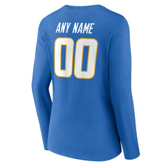 Los Angeles Chargers Women's Team Authentic Personalized Name & Number Long Sleeve V-Neck T-Shirt | NFL US