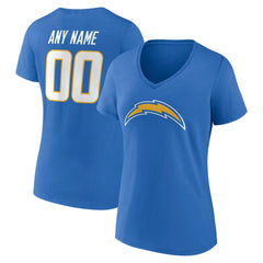 Los Angeles Chargers Women's Team Authentic Personalized Name & Number V-Neck T-Shirt | NFL Near me