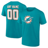 Miami Dolphins Team Authentic Personalized Name & Number T-Shirt | NFL Hot