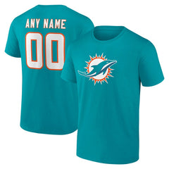Miami Dolphins Team Authentic Personalized Name & Number T-Shirt | NFL Hot