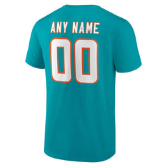 Miami Dolphins Team Authentic Personalized Name & Number T-Shirt | NFL Hot