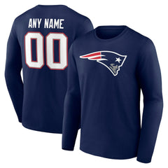 New England Patriots Team Authentic Personalized Name & Number Long Sleeve T-Shirt | NFL US