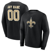 New Orleans Saints Team Authentic Personalized Name & Number Sweatshirt | NFL Discount