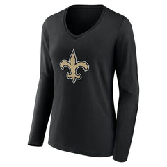New Orleans Saints Women's Team Authentic Personalized Name & Number Long Sleeve V-Neck T-Shirt | NFL Discount