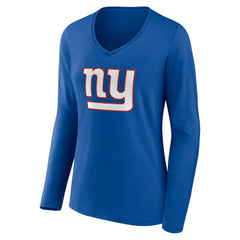 New York Giants Women's Team Authentic Personalized Name & Number Long Sleeve V-Neck T-Shirt | NFL Online