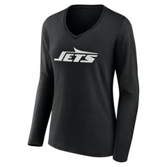 New York Jets Women's Team Authentic Personalized Name & Number Long Sleeve V-Neck T-Shirt | NFL Hot