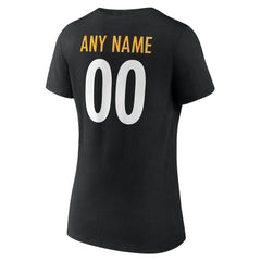 Pittsburgh Steelers Women's Team Authentic Personalized Name & Number V-Neck T-Shirt | NFL Near me