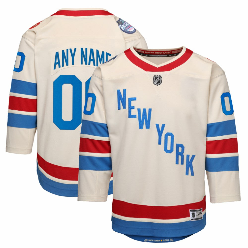 New York Rangers Outerstuff Youth 2026 NHL Winter Classic Premier Custom Jersey - NHL Jerseys