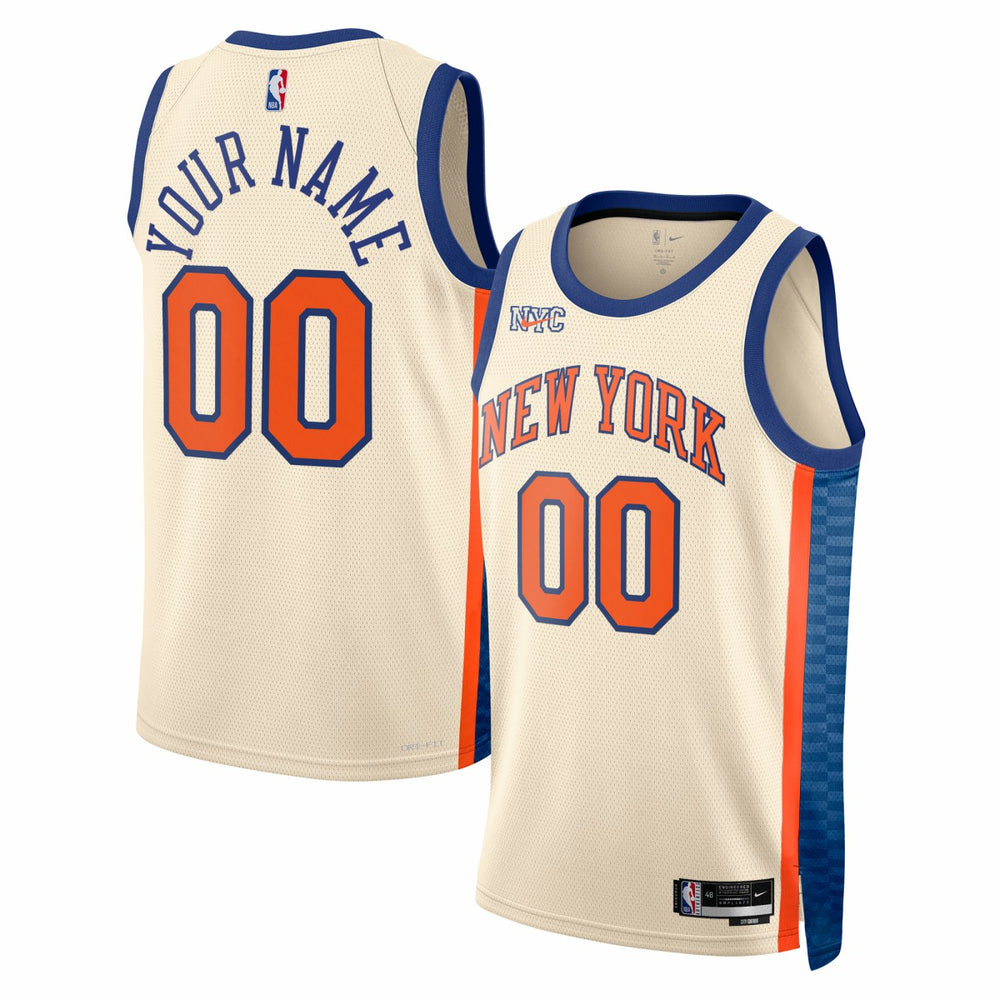Cream New York Knicks Unisex 2025/26 City Edition Swingman Custom Jersey | NBA