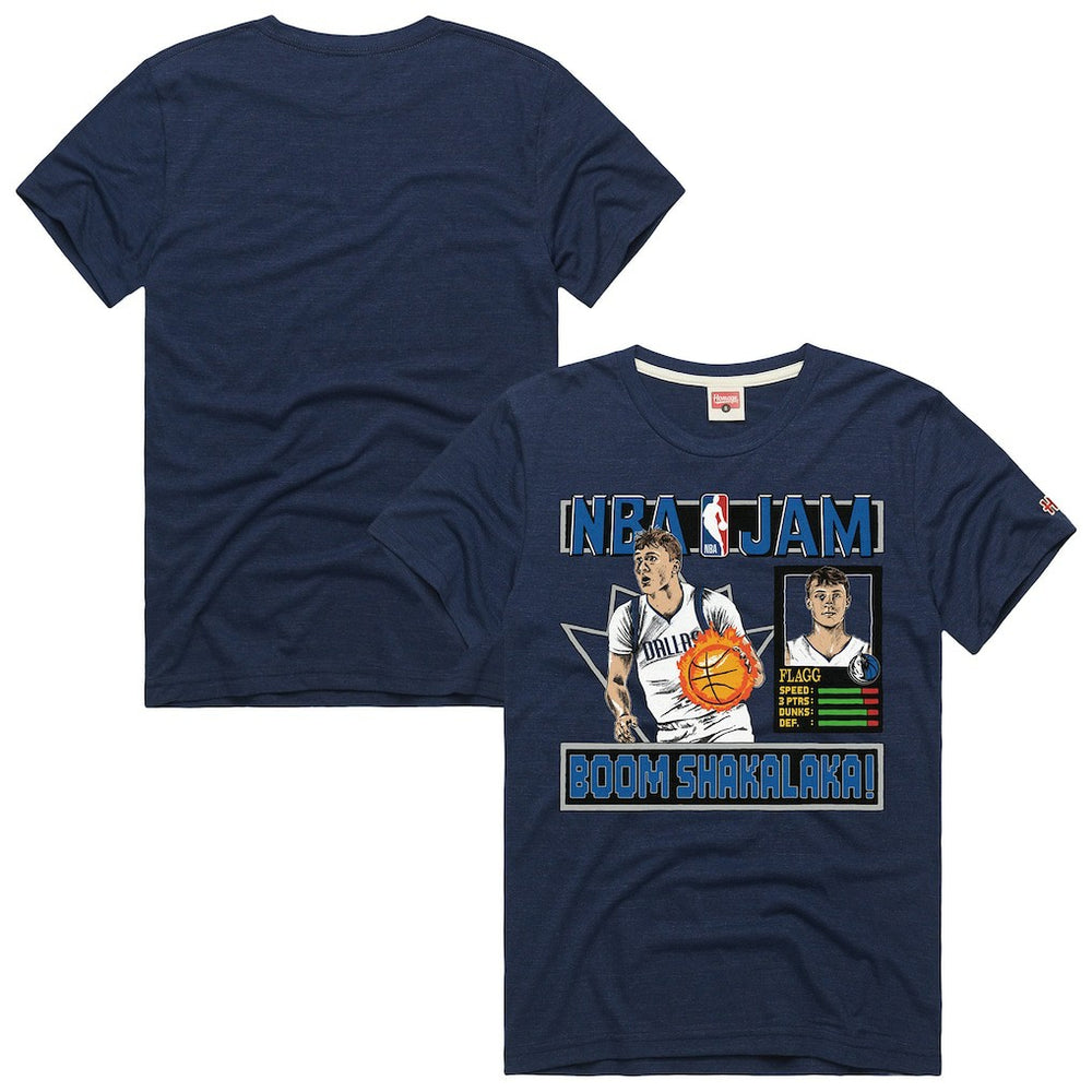 Navy Cooper Flagg Dallas Mavericks Homage Unisex NBA Jam Tri-Blend T-Shirt sale | NBA