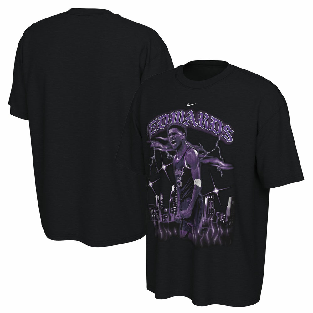 Black Anthony Edwards Minnesota Timberwolves Unisex 2025/26 City Edition Player Graphic T-Shirt | NBA