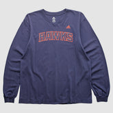 Navy Atlanta Hawks 2000s Long Sleeve T-shirt | NBA