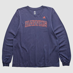 Navy Atlanta Hawks 2000s Long Sleeve T-shirt | NBA