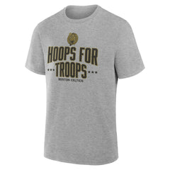 Gray Boston Celtics Hoops For Troops T-Shirt | NBA