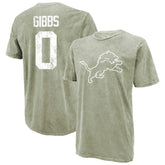 Detroit Lions Jahmyr Gibbs Majestic Threads Mineral Wash Name & Number T-Shirt | NFL Outlet
