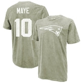 New England Patriots Drake Maye Majestic Threads Mineral Wash Name & Number T-Shirt | NFL Sale