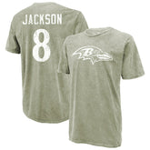 Baltimore Ravens Lamar Jackson Majestic Threads Mineral Wash Name & Number T-Shirt | NFL Online