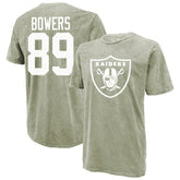 Las Vegas Raiders Brock Bowers Majestic Threads Mineral Wash Name & Number T-Shirt | NFL Online