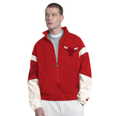 Red Chicago Bulls Starter The Gust Full-Zip Hooded Jacket | NBA