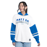 White/Royal Dallas Mavericks G-III 4Her by Carl Banks Women's Key Player Oversized Hooded Long Sleeve T-Shirt sale | NBA