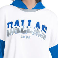 White/Royal Dallas Mavericks G-III 4Her by Carl Banks Women's Key Player Oversized Hooded Long Sleeve T-Shirt sale | NBA