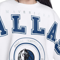 White Dallas Mavericks G-III 4Her by Carl Banks Women's Bleachers Cropped French Terry Sweatshirt sale | NBA