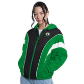 Green/Black Boston Celtics G-III 4Her by Carl Banks Women's Quarterback Lightweight Oversized Full-Zip Jacket | NBA