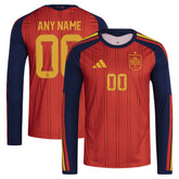 Spain National Team FIFA x World Cup 2026 Home Replica Long Sleeve Custom Jersey