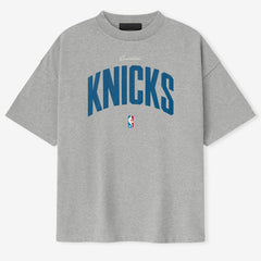 Heather Gray New York Knicks Fear of God x NBA Unisex 90's T-Shirt | NBA