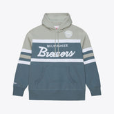 Milwaukee Brewers Mitchell & Ness Cooperstown Collection Thunderstorm Head Coach Hoodie - MLB Hoodies