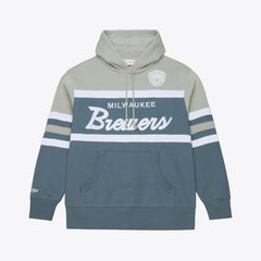 Milwaukee Brewers Mitchell & Ness Cooperstown Collection Thunderstorm Head Coach Hoodie - MLB Hoodies