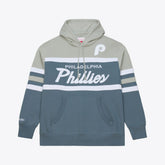 Philadelphia Phillies Mitchell & Ness Cooperstown Collection Thunderstorm Head Coach Hoodie - MLB Hoodies