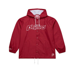 Philadelphia Phillies Mitchell & Ness Full-Snap Hooded Coaches Jacket - MLB Jackets